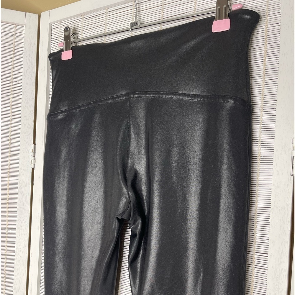 Spanx Faux Leather Leggings Black High Rise Nylon Elastane Size L - Picture 6 of 10